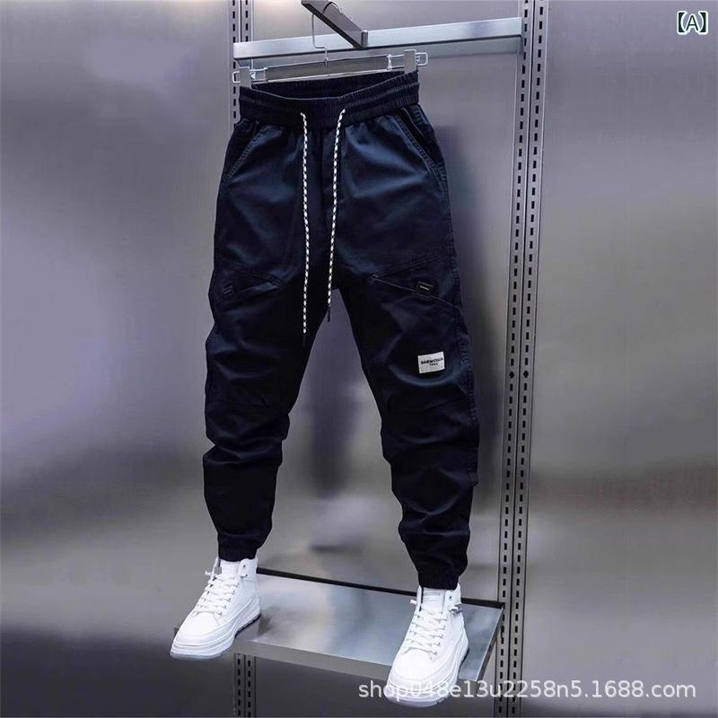 パンツ 男性用 テーパードパンツ スウェットパンツ ジャージパンツ ポリエステル製 通気性 春