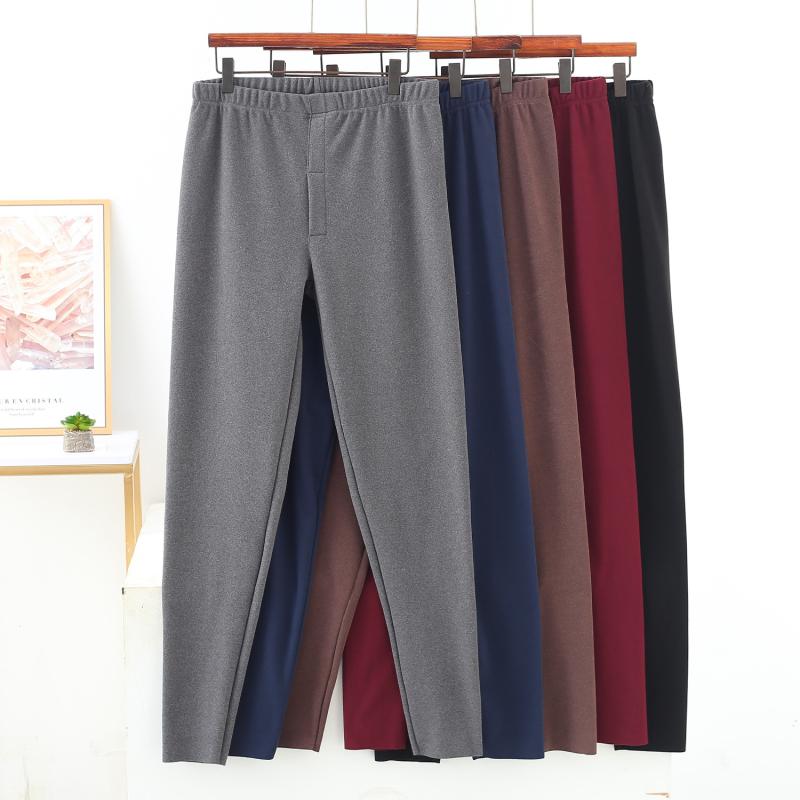 メンズ インナーボトムス あったか起毛 保温 発熱繊維 ズボン下 スパッツ 大判サイズ 厚手 無地 L XL XXL 3L 黒 深グレー ワイン 紺色 コーヒー色