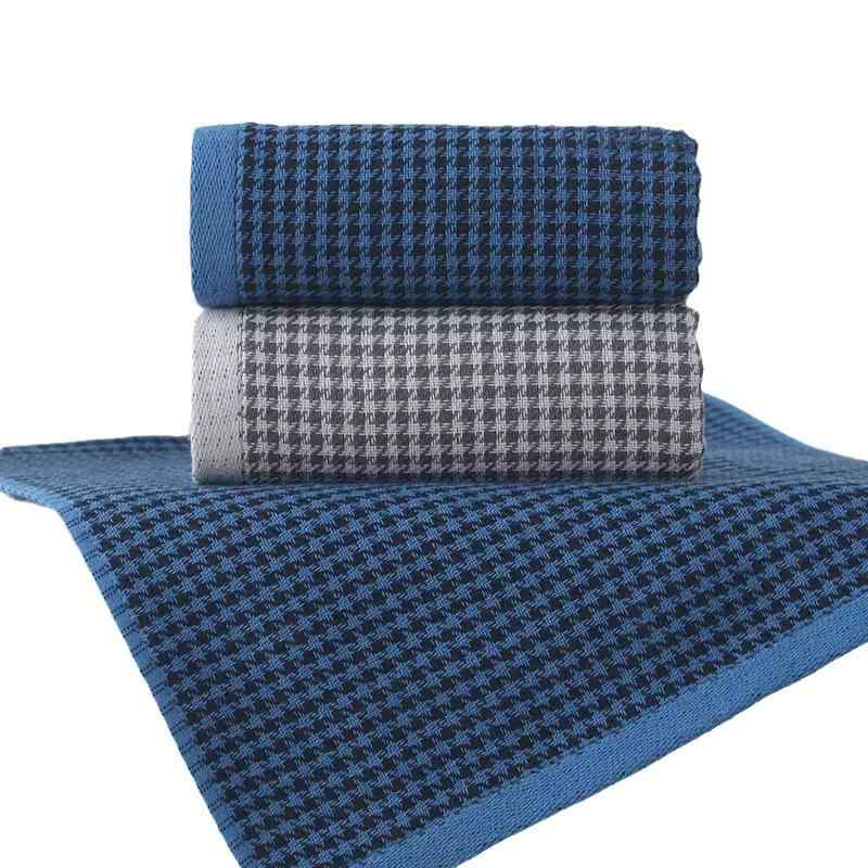 タオル 男性用 綿 フェイスタオル ハンギング ループ付き 30×60cm グレー ブルー 吸水性(x5)