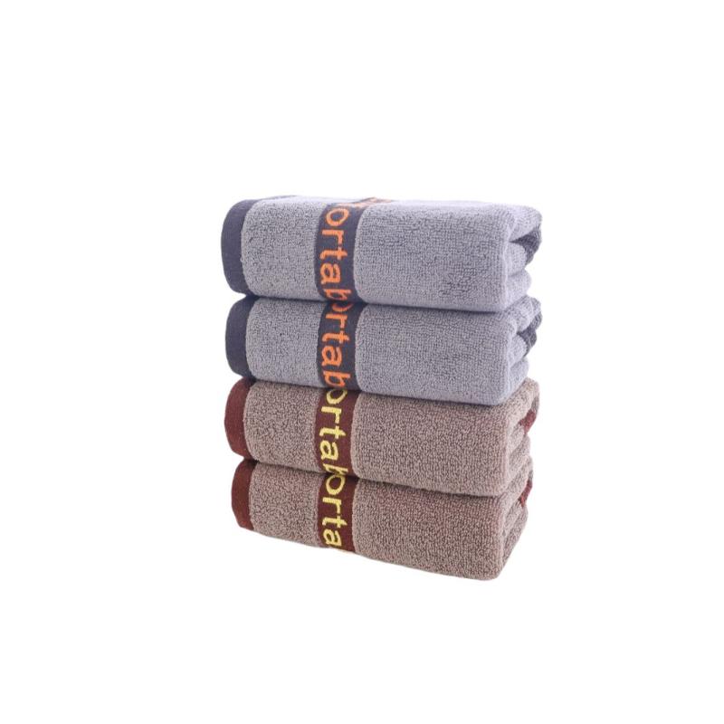 タオル 男性用 家庭用 厚手 綿 吸水 速乾 フェイスタオル スポーツタオル 34×74cm ブラウン グレー(x2)