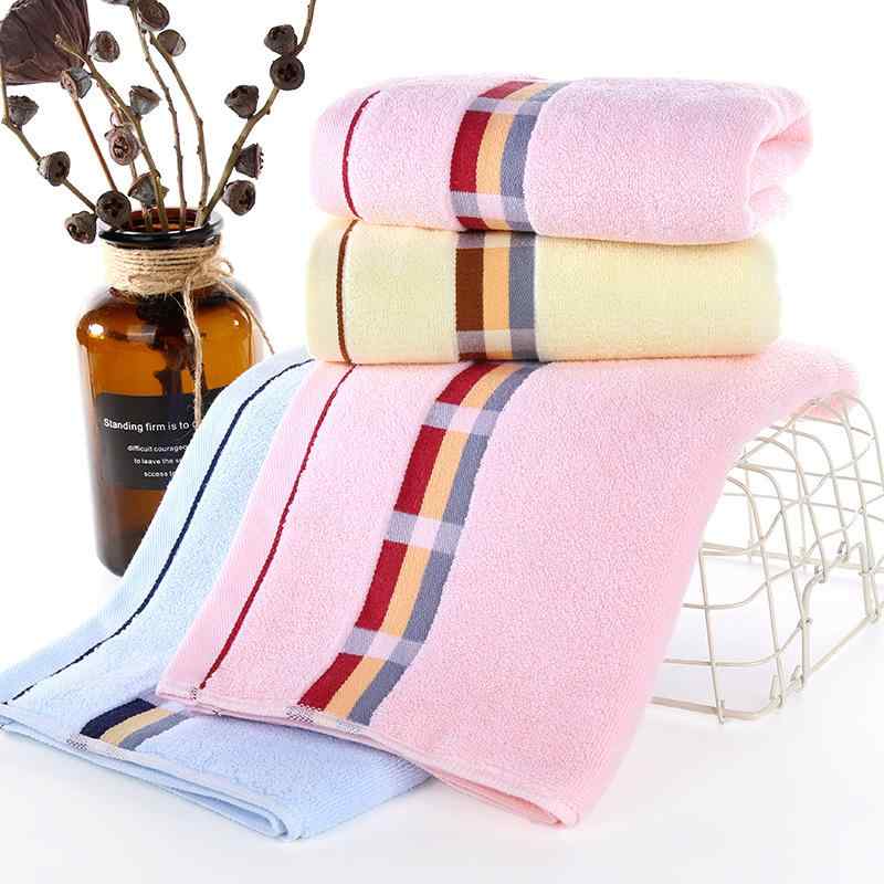 タオル メンズ レディース コットン 吸水性 大判 フェイスタオル カラフル ストライプ ブロック チェッ..