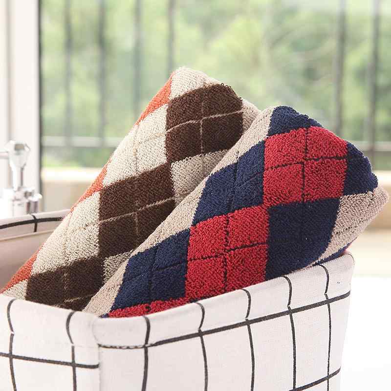 タオル 男性用 綿 フェイスタオル ジャカード織 レッド ブルー ブラウン 78cm×35cm ソフト