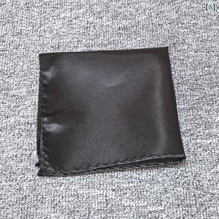 ポケットチーフ 男性用 無地 ハンカチ 風 フォーマル スーツ パーティー 結婚式 30cm ブラック ホワイト(x2)