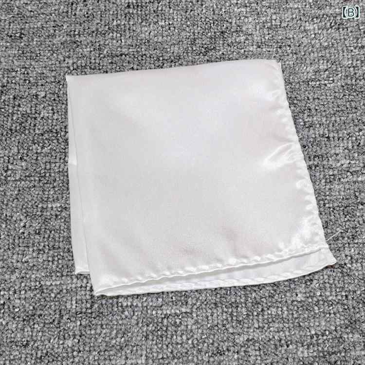 ポケットチーフ 男性用 無地 ハンカチ 風 フォーマル スーツ パーティー 結婚式 30cm ブラック ホワイト(x2)