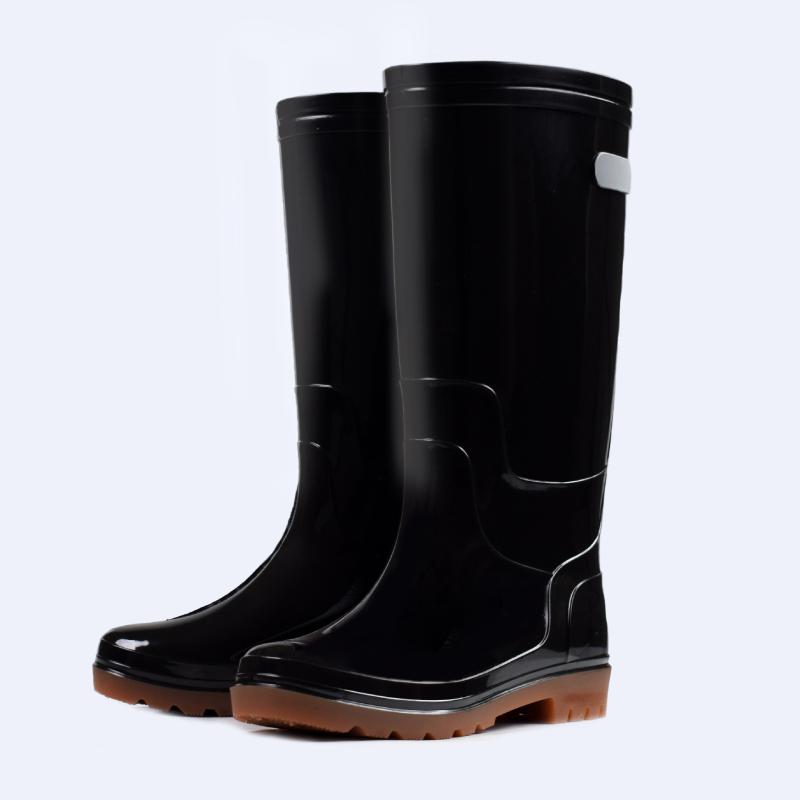 レインシューズ 男性用 靴 作業靴 ロングブーツ 防水 滑り止め 耐摩耗 ブラック ブラウン 38cm 丈 高筒 四季1