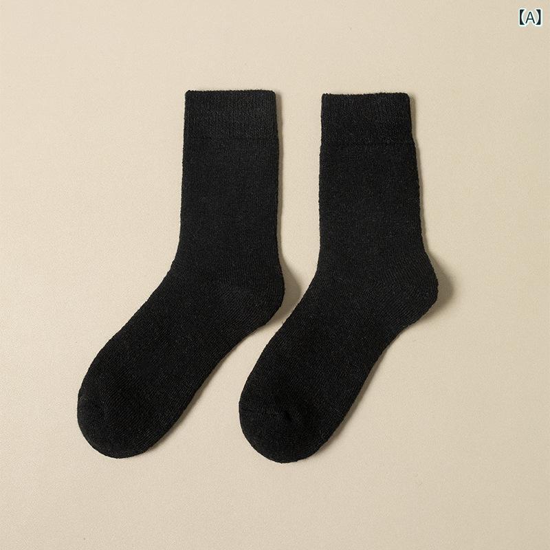 靴下 男性用 中筒ソックス ウール混 厚手 裏...の紹介画像2