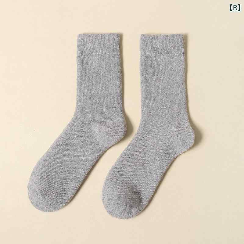 靴下 男性用 中筒ソックス ウール混 厚手 裏...の紹介画像3