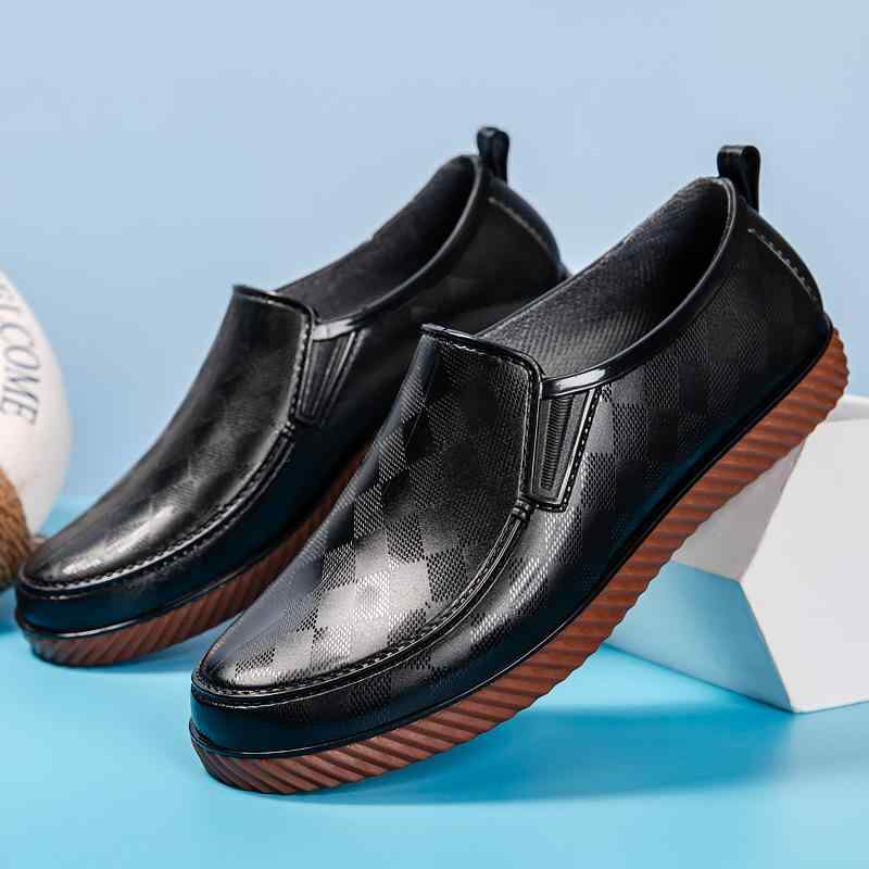 レインシューズ 男性用 ローカット レインブーツ 厨房シューズ ワークシューズ 滑り止め 防水 膠靴 ブラック レッド ブラウン 39 40 41 42 43 44