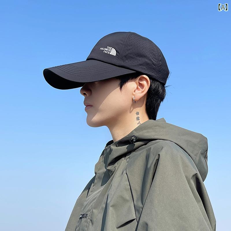 帽子 メンズ エクステンデッド ピーク キャップ 夏 アウトドア サン メッシュ 通気性 速乾性 日焼け防止 野球 帽.オシャレ
