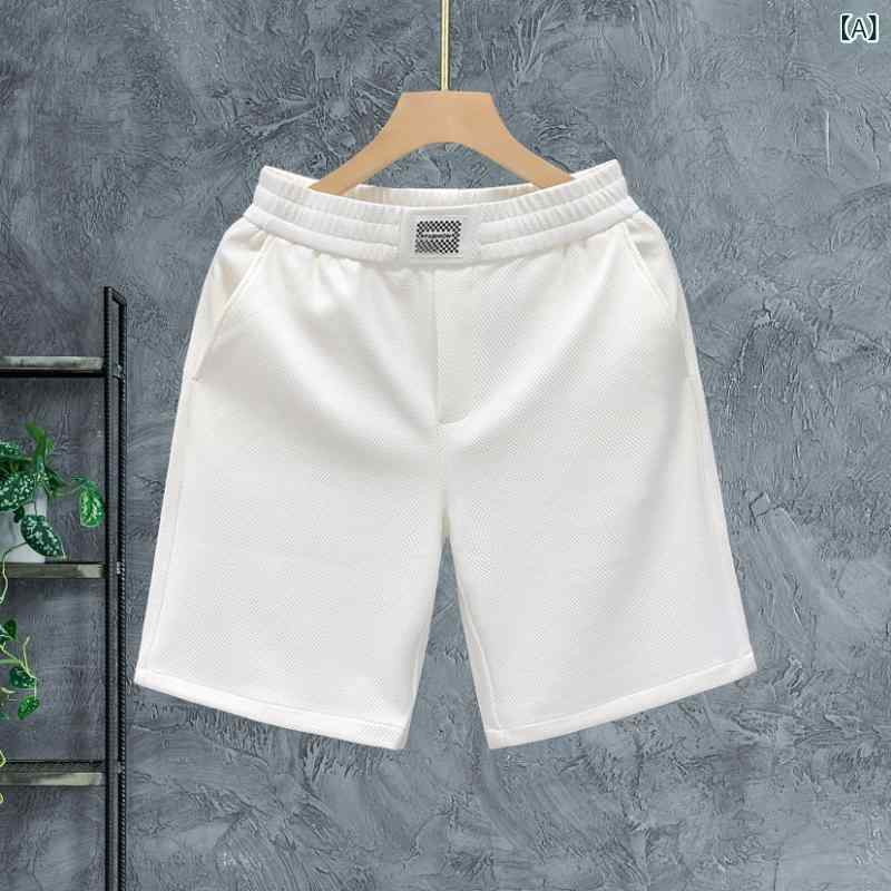 ハーフパンツ メンズ 男性用 ショートパンツ ワッフル 接触冷感 短パン スポーツ ルームウェア 部屋着 普段使い ブラック ホワイト