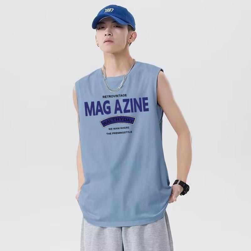 Tシャツ メンズ 男性用 ノースリーブ 接触冷感 部屋着 普段使い 運動 スポーツ バスケットボール ポリエステル ブラック ホワイト グレー ダークグレー ライトグレー ライトブルー M L XL XXL 3XL 4XL 5XL