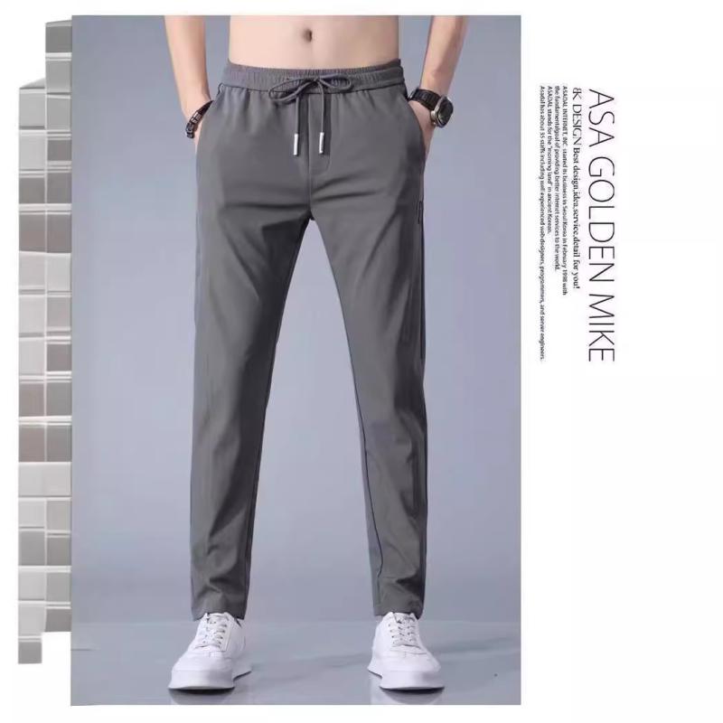 Men'S Wear - パンツ メンズ 接触冷感 速乾 スポーツパンツ 男性用 薄手 イージーパンツ 伸縮性 ストレート ズボン 涼しい 部屋着 ルームウェア アウトドア ブラック グレー ポリエステル