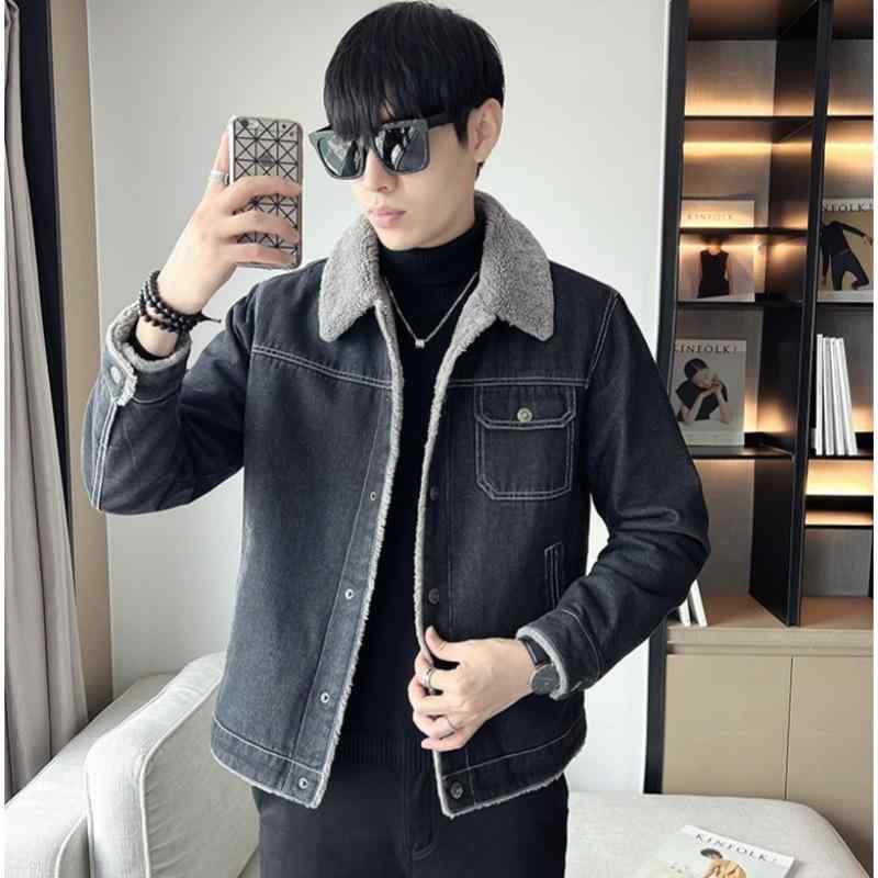 ジャケット 男性用 Gジャン デニム 裏起毛 防寒 あったか 暖かい ゆったり グレー ブラック M L XL 2XL 3XL 4XL