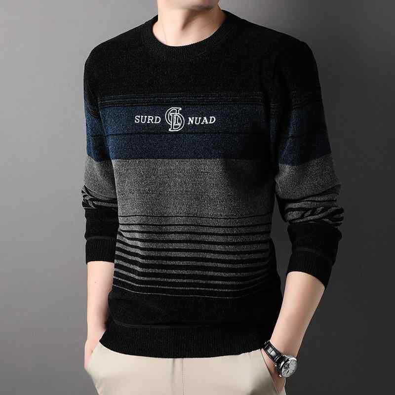 ニット メンズ ニットセーター 裏起毛 防寒 秋冬 長袖 トップス カットソー スリムフィット 男性用 普段使い ラフ