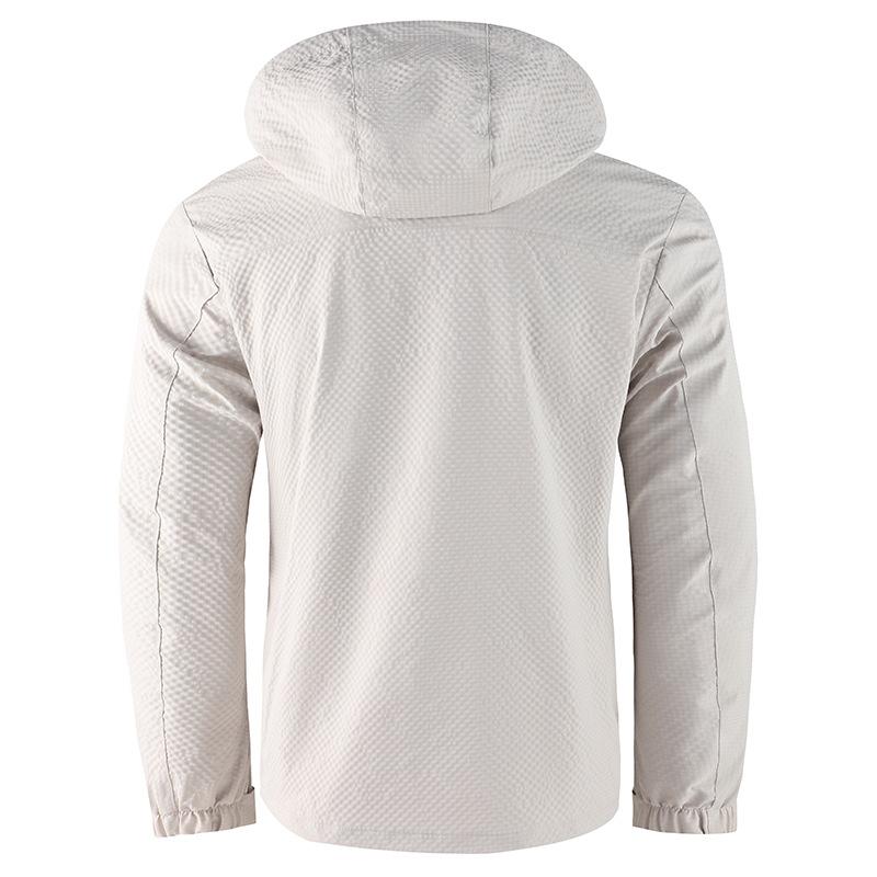 ジャケット メンズ 男性用 春秋 フード付き マウンテンパーカー ブルゾン 防水 防風 撥水 アウター 無地 アウトドア カジュアル ウェア 白 黒 紺色 登山 釣り キャンプ XS S M L XL 2XL 3XL