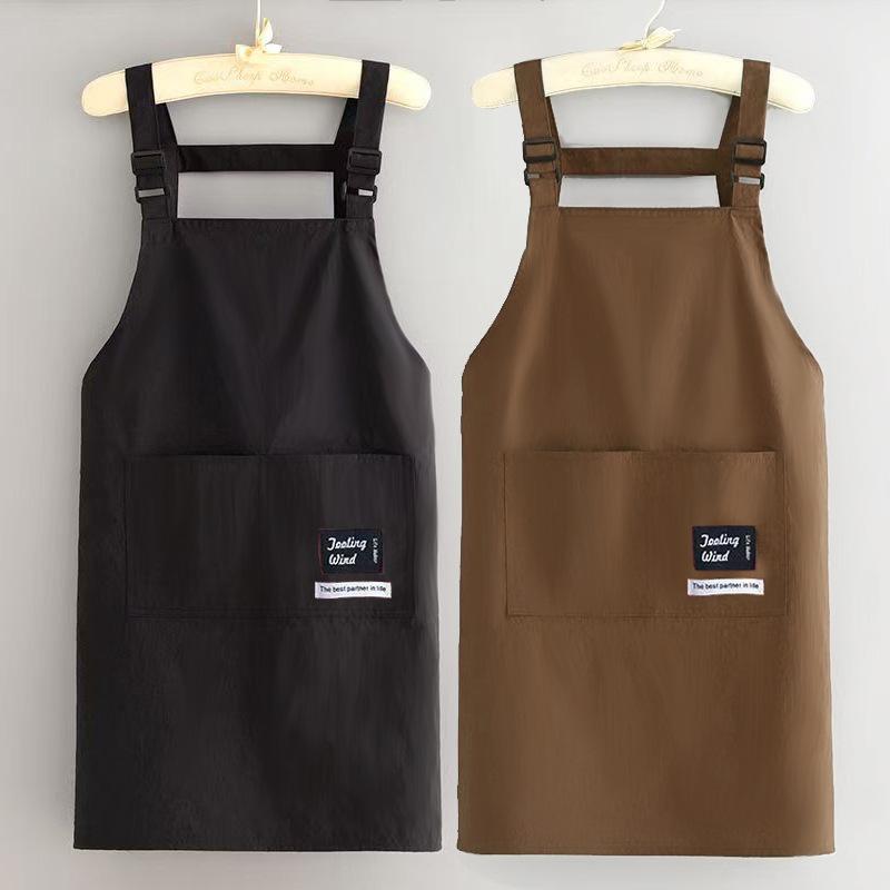 エプロン レディース メンズ 無袖 撥水 短め ポリエステル 汚れ防止 料理 教室 レストラン カフェ ワー..