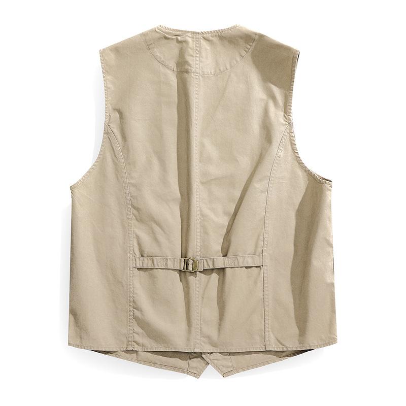 ベスト 男性用 ワークベスト ミリタリー アウトドア キャンプ 綿 無地 ポケット 多数 ゆったり 春秋 4XL 宝藍色