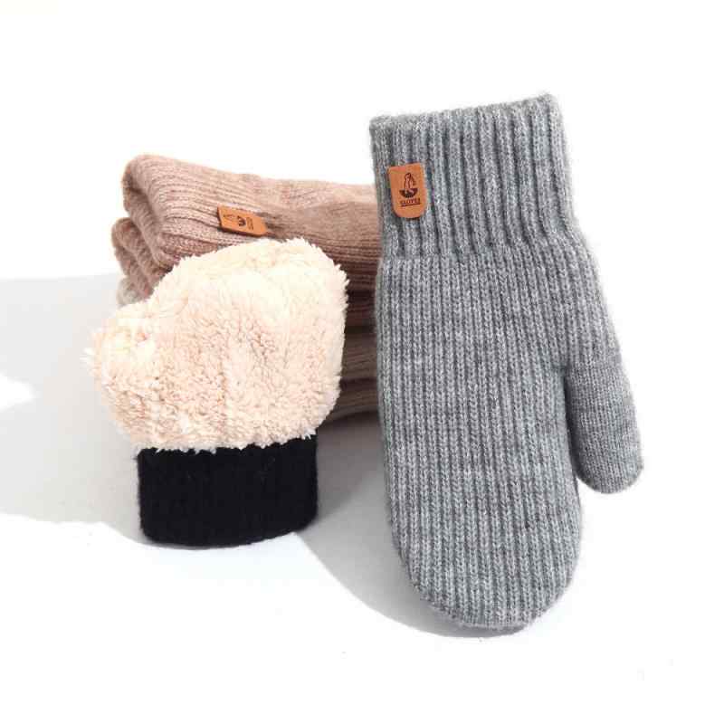 手袋 レディース 防寒 ニット手袋 裏起毛 八角花柄 雪柄 ボーダー柄 保温性 全指手袋 小物 秋冬 あった..