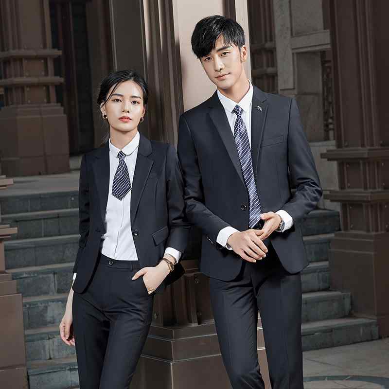 スーツ メンズ 男性用 レディース 秋冬 長袖 職業 サラリーマン ビジネス フォーマル 上下 セットアップ 綿 混紡 伸縮性