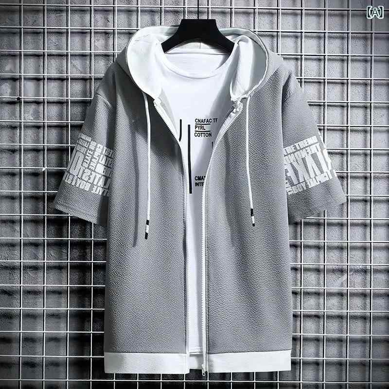 Other Apparel - スウェット パーカー メンズ 上下セット カジュアル ウェア 中学生 高校生 ジャージ セットアップ スポーツウェア 部屋着 普段使い 薄手 春夏 ポリエステル