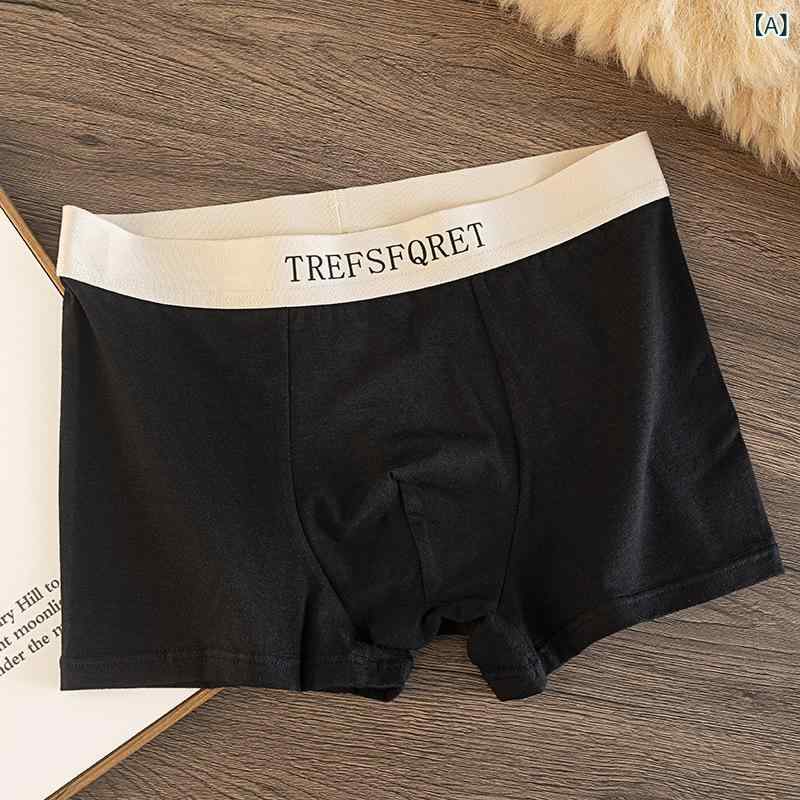 LINEAR shopのパンツ 男性用 下着 ボクサーパンツ 綿 通気性 伸縮性 無地 黒 黄色 青 緑 グレー(x3)｜アングル2