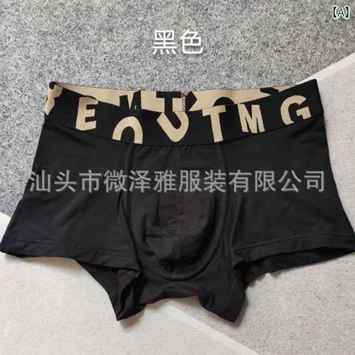 パンツ メンズ 男性用 モダール ニット ボクサーパンツ ブリーフ 通気 快適 無地 黒 ブラック グレー パープル ブルー(x2)