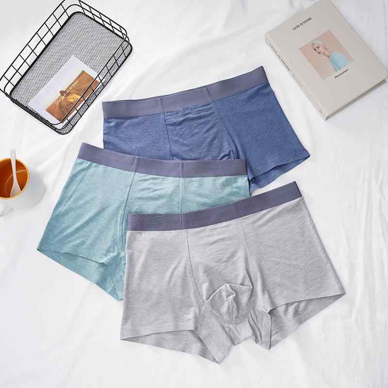 Men'S Underwear - 下着 メンズ 男性用 ボクサーパンツ シームレス 無縫製 60 コットン 通気性 スポーツ 伸縮性 無地 黒 ブラック 青 ブルー グレー グレー L XL 2XL 3XL(x3)