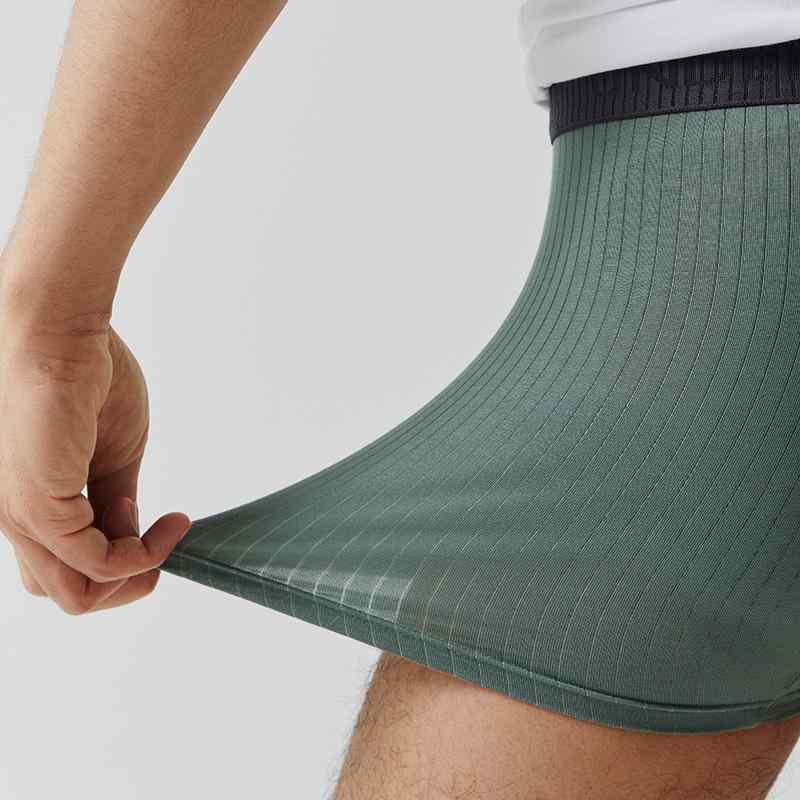 パンツ 男性用 中腰 モダール ニット トランクス 無地 伸縮性 吸湿性 通気性 短パン 黒 青 グレー 春夏