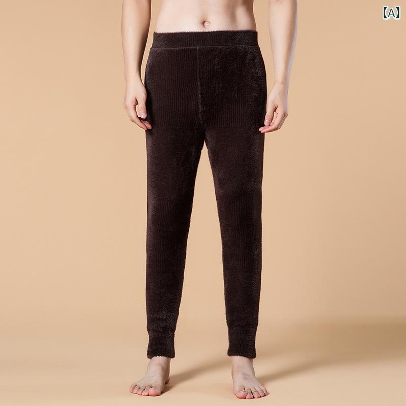 メンズ レディース インナーパンツ レギンス ズボン下 あったか 高腰 伸縮性 防寒 無地 ブラウン ブラック レッド グレー M L XL 2XL 3XL 4XL