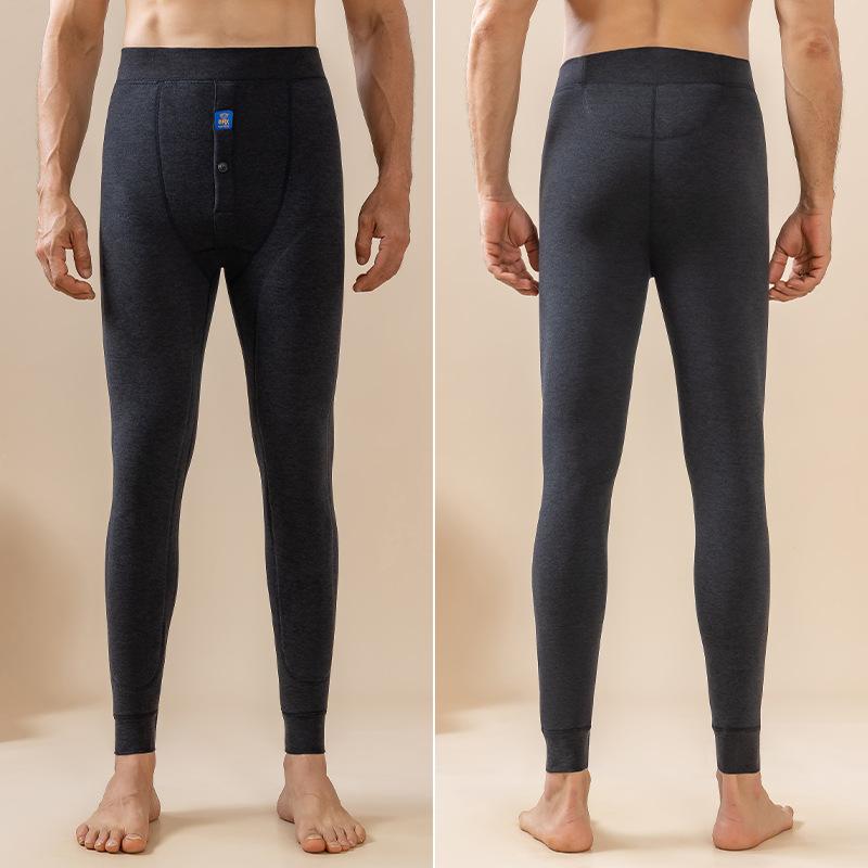 メンズ 暖かインナー タイツ スパッツ 裏起毛 レギンス ロングパンツ ポリエステル 無地 膝当て付き 膝サポート 大きいサイズ 秋冬 防寒 部屋着 普段使い