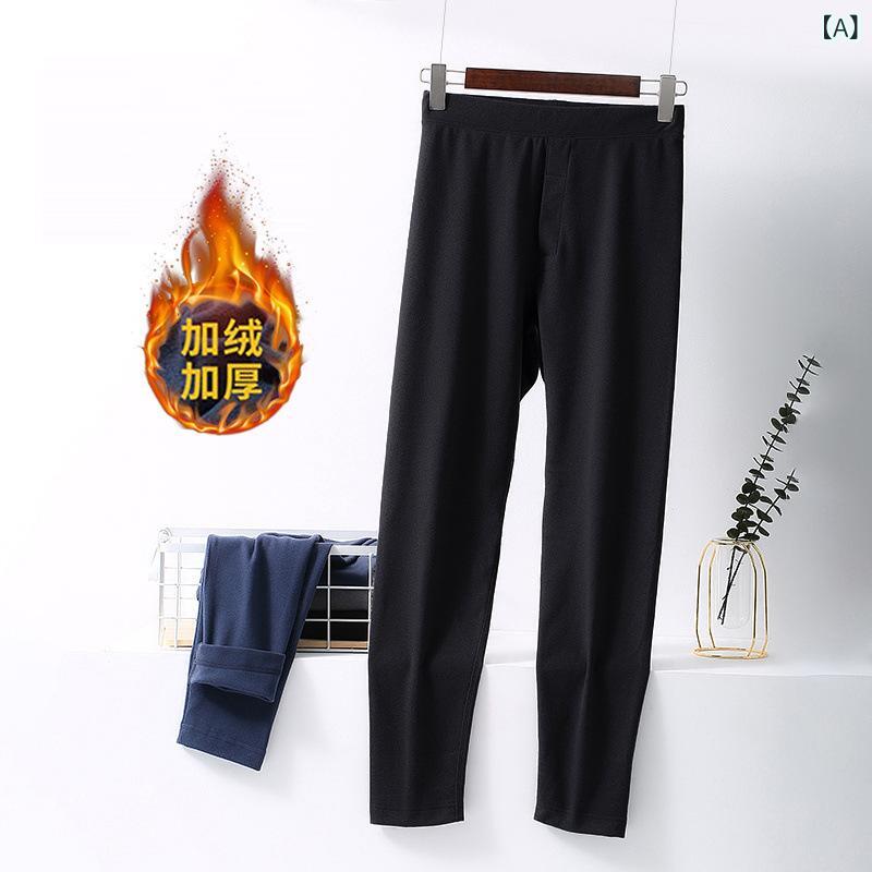 ズボン メンズ 男性用 裏起毛 あったか インナー スパッツ レギンス 秋冬 ストレッチ 伸縮性 無地 薄手 黒 ブラック グレー ブラウン 大きいサイズ