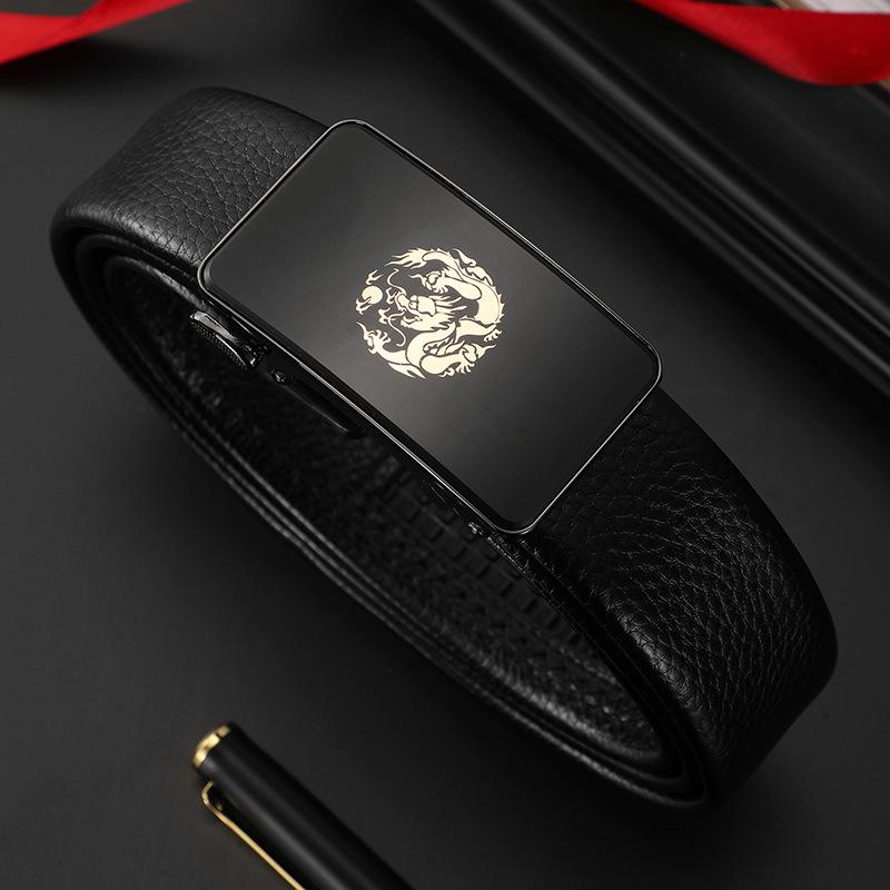 ベルト 男性用 ビジネス 革 自動バックル レザー 合金 幅広 赤 黒 120cm 130cm 普段使い 南米 東南アジア 北米 アジア