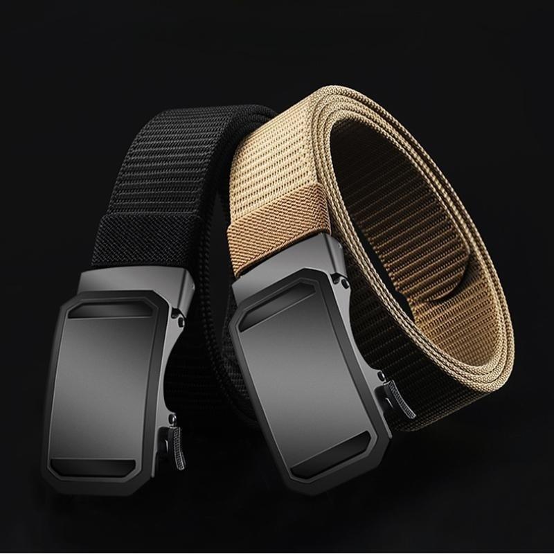 楽天LINEAR shopベルト 男性用 帆布ベルト カジュアル ナイロン 織りベルト 黒 ブラック カーキ コーヒー色 ベージュ 伸縮性