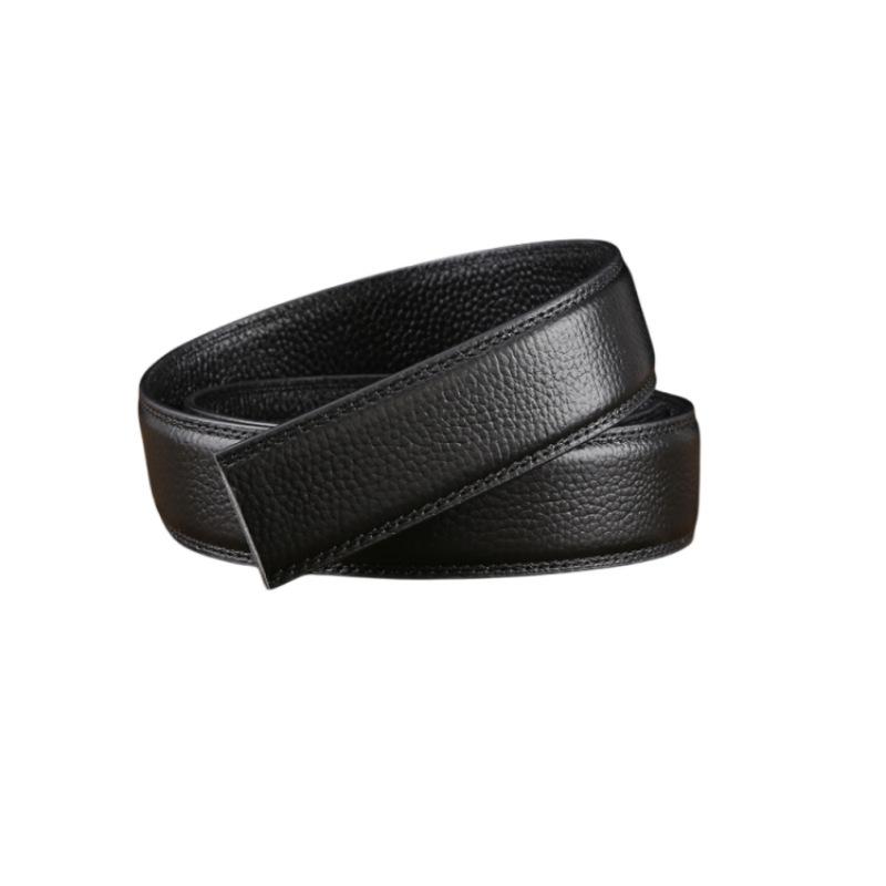 ベルト メンズ 男性用 革 牛革 レザー 3.0cm幅 オートロック バックルなし ビジネス フォーマル カジュアル ブラック