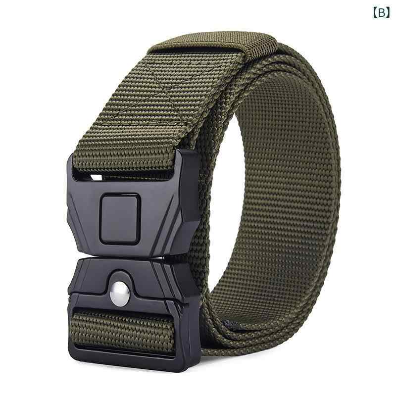 ベルト 男性用 ナイロン 帆布 無段階調整 合金バックル カジュアル ビジネス 作業用 スポーツ アウトドア 普段使い ブラック カーキ