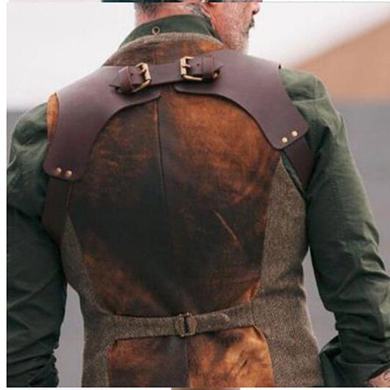 ベルト 男性用 PUレザー サスペンダー装飾 調節可能 ブラック 合金 英倫 レトロ アフリカ 南米 東南アジア 北米 アジア 中東 手作り(x2)(4.0)