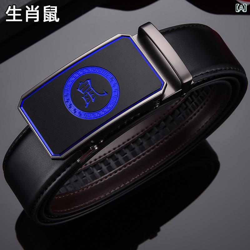 Other - ベルト 男性用 革 牛革 レザー 干支 十二支 和柄 自動バックル 普段使い ビジネス 110cm 115cm 120cm 125cm