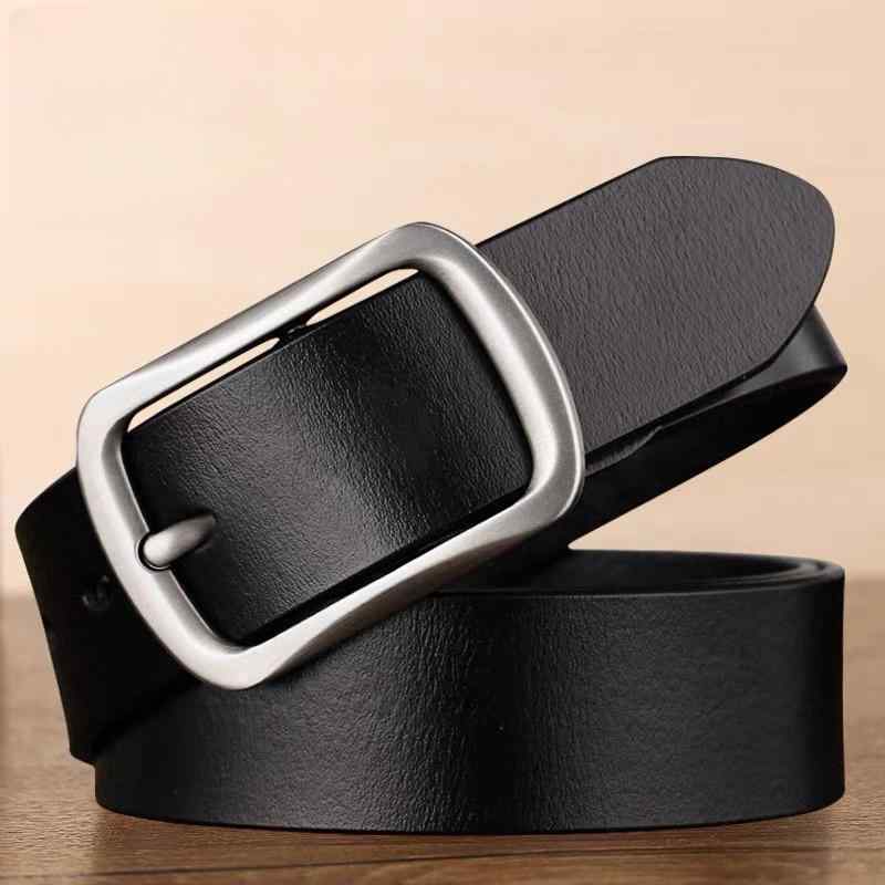 2個セットベルト 男性用 牛革 亜鉛合金製 バックル 幅広 ビジネス カジュアル 普段使い 通勤 通学 125cm ブラック ブラウン