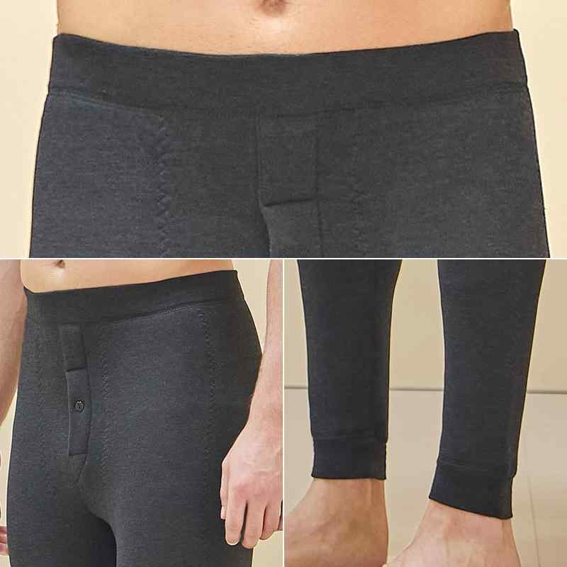ズボン 男性用 裏起毛 あったか パンツ 高腰 ウール 膝当て付き レギンス 大きいサイズ 暖パン 厚手 ポリエステル 無地 秋冬