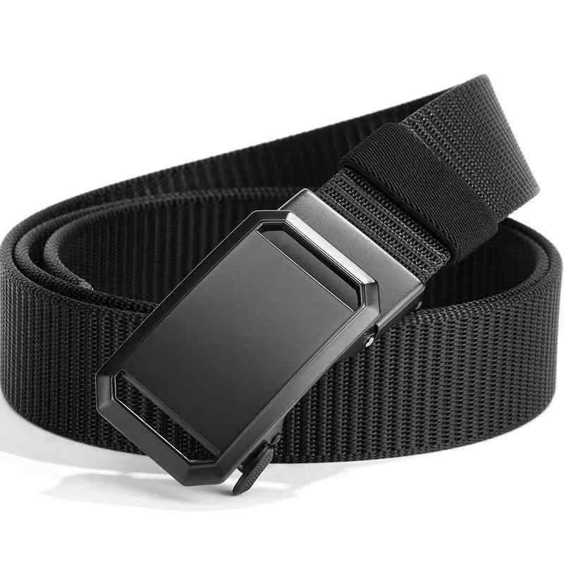 ベルト 男性用 紳士用 ナイロン キャンバス 無段階 オートロック 合金 バックル ワークパンツ 作業着 ..