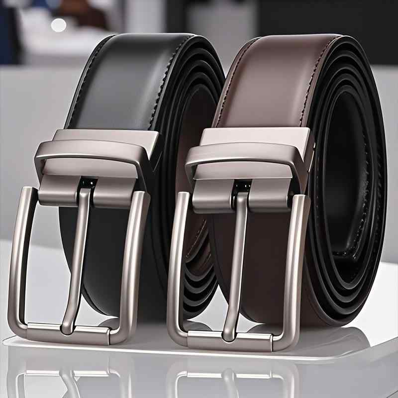 ベルト メンズ 男性用 レザーベルト 革 牛革 ビジネス 普段使い 回転式バックル ブラック ブラウン 通勤 リクルート フォーマル スーツ スラックス