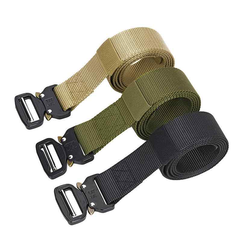 ベルト 男性用 ミリタリー 多機能 ウェビング コブラ バックル ゴム 伸縮性 調整可能 戦術 トレーニング アウトドア 幅広 厚手 ブラック カーキ アーミーグリーン(x2)