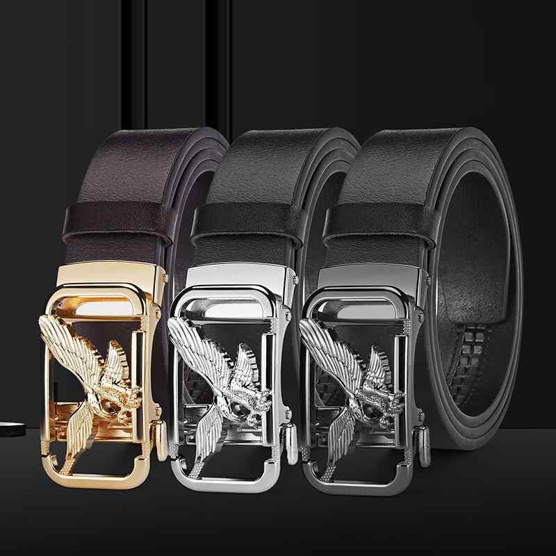 ベルト 男性用 紳士用 革 レザー 合金製 バックル 猫頭鷹 フクロウ ワシ ライオン ヒョウ 幅広 普段使..