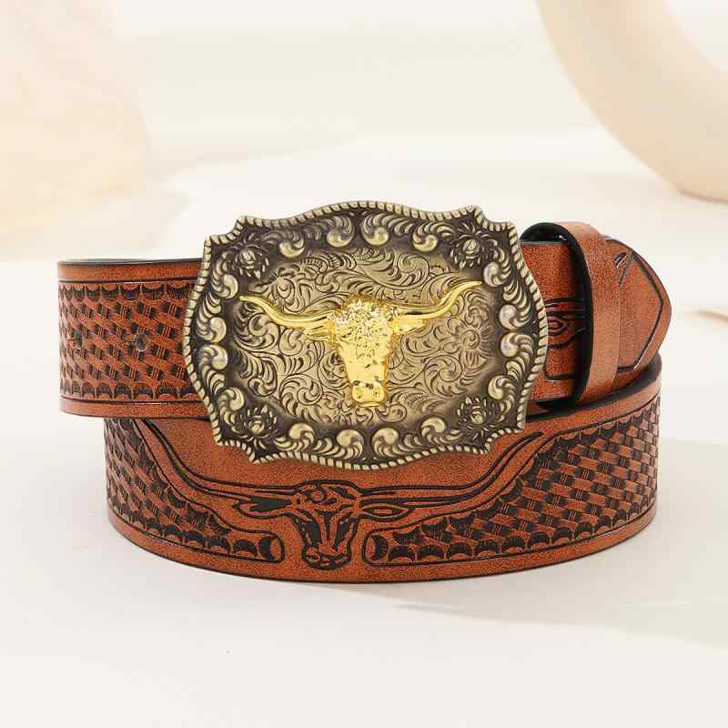 ベルト 男性用 型押し レザー 合金 バックル 普段使い チョコレート色 幅広 105cm 115cm 125cm