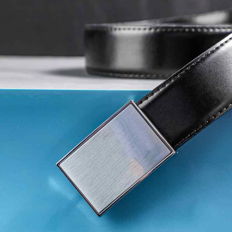 ベルト メンズ 男性用 紳士用 レザー 革 牛革 ミラーバックル ブラック 黒 幅広 調節可能 ビジネス フ..