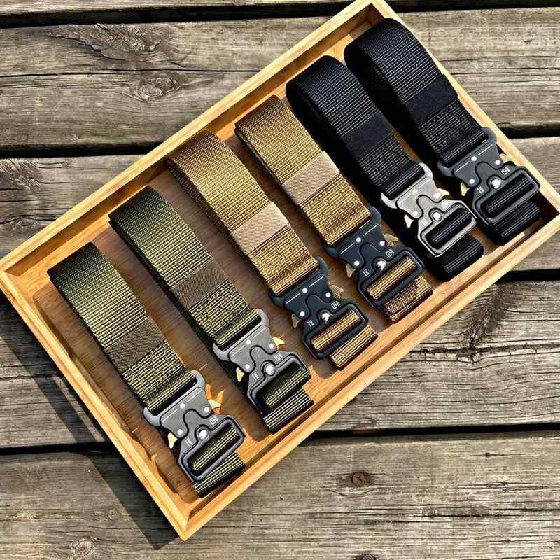 ベルト 男性用 亜鉛合金 バックル アウトドア ナイロン 編み込み レトロ 作業用 カーキ ブラック アー..