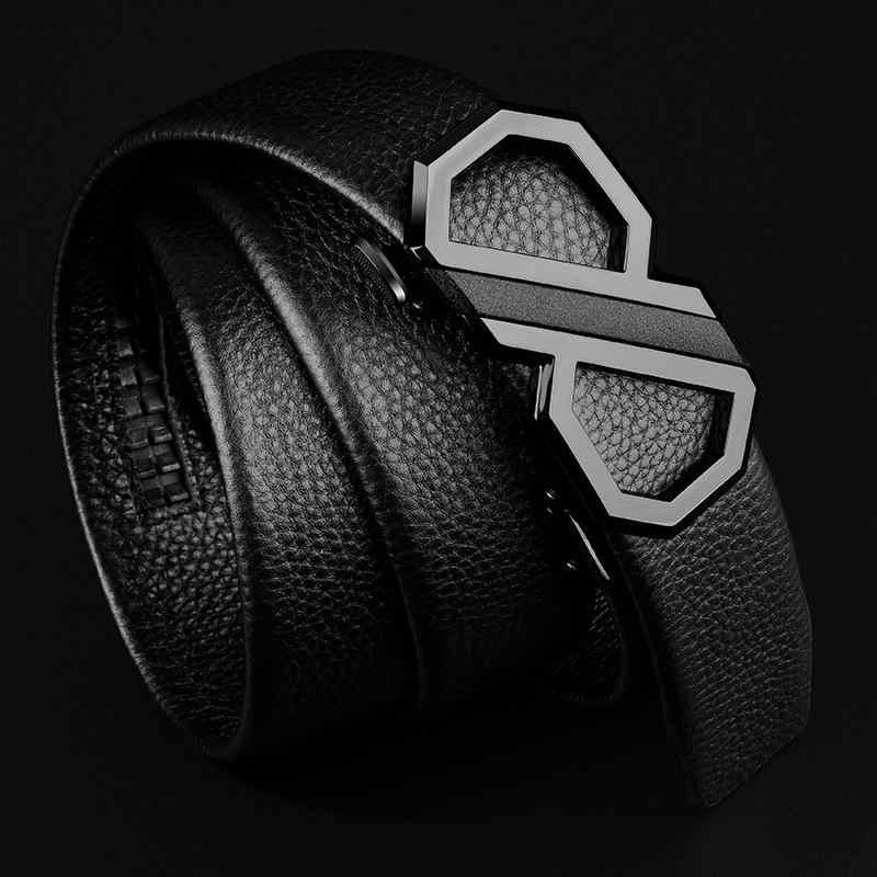 ベルト 男性用 革 オートロック 穴なし レザー 合金バックル 幾何学模様 ビジネス フォーマル カジュアル 普段使い 幅広 110cm 115cm 1..