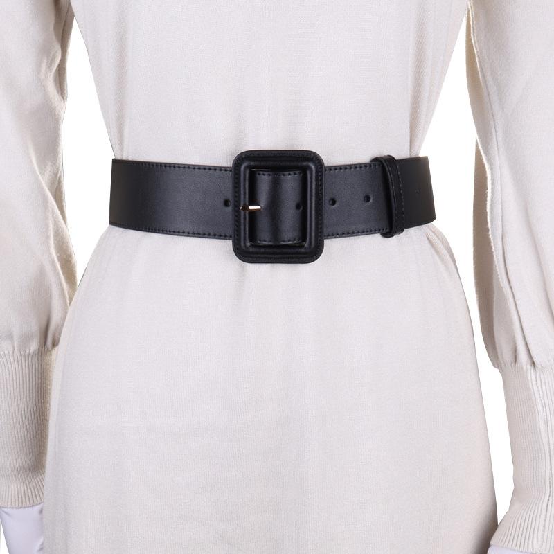 ベルト レディース 太ベルト 牛革 ウエストマーク ワンピース スーツ 飾り カジュアル 普段使い ブラック レッド ブラウン キャメル(x2)