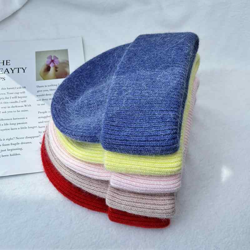 ニット帽 レディース 秋冬 防寒 保温 暖かい 毛糸 帽子 アンゴラ ウール かわいい おしゃれ 赤 茶色 ベージュ 大きいサイズ ゆったり(4)