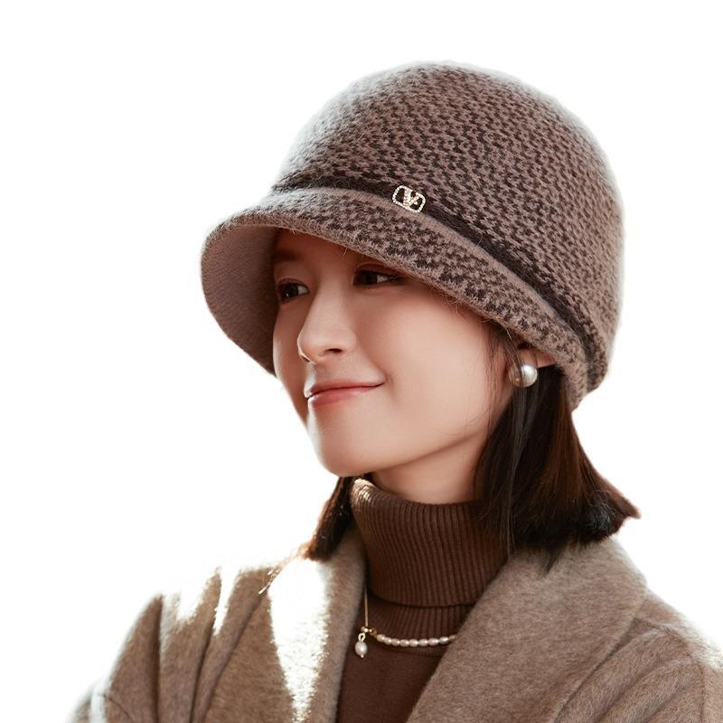 ニット帽 レディース ミセス 高齢者 防寒帽子 裏起毛 暖かい 毛糸 вязаная шапка カーキ ベージュ ワインレッド パープル 秋冬